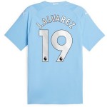 Günstige Fußballtrikots Manchester City 2023-24 J. Alvarez 19 Heimtrikot Kurzarm